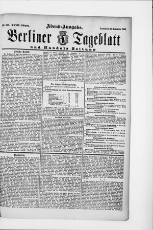 Berliner Tageblatt und Handels-Zeitung vom 21.11.1903