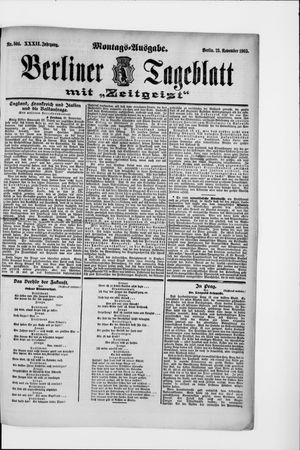 Berliner Tageblatt und Handels-Zeitung vom 23.11.1903