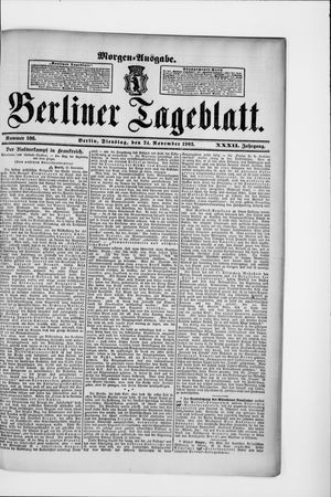 Berliner Tageblatt und Handels-Zeitung vom 24.11.1903