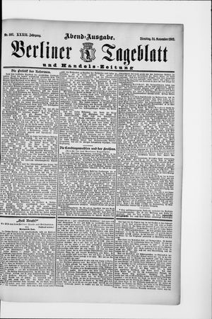 Berliner Tageblatt und Handels-Zeitung vom 24.11.1903