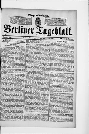 Berliner Tageblatt und Handels-Zeitung on Nov 25, 1903