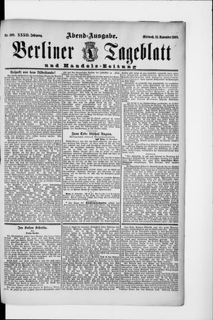 Berliner Tageblatt und Handels-Zeitung vom 25.11.1903
