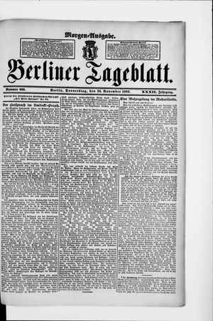 Berliner Tageblatt und Handels-Zeitung vom 26.11.1903