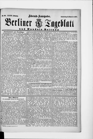 Berliner Tageblatt und Handels-Zeitung vom 26.11.1903
