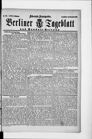 Berliner Tageblatt und Handels-Zeitung vom 28.11.1903