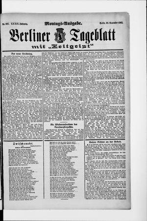 Berliner Tageblatt und Handels-Zeitung vom 30.11.1903