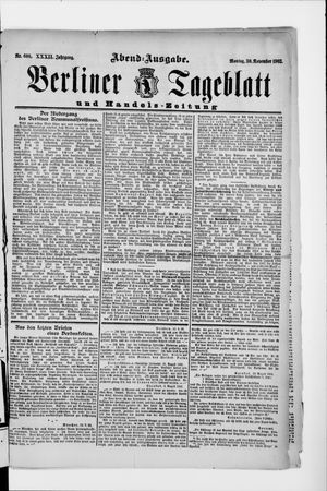 Berliner Tageblatt und Handels-Zeitung vom 30.11.1903