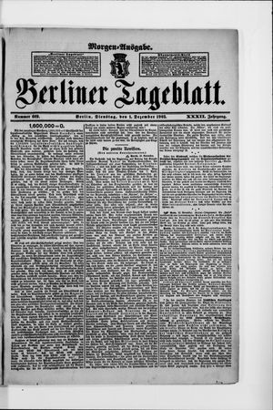 Berliner Tageblatt und Handels-Zeitung vom 01.12.1903