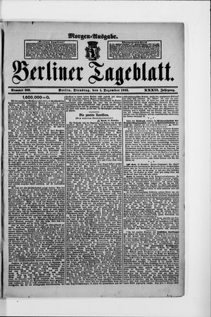 Berliner Tageblatt und Handels-Zeitung vom 01.12.1903