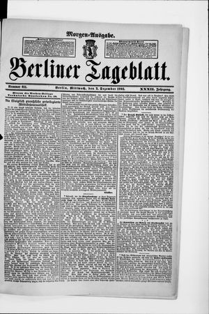 Berliner Tageblatt und Handels-Zeitung on Dec 2, 1903