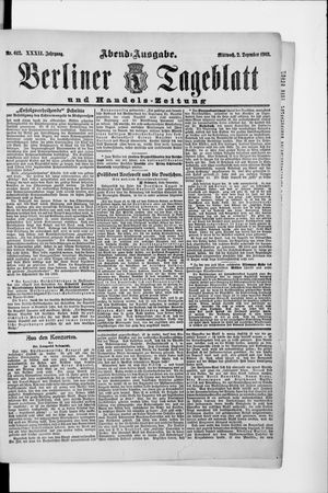 Berliner Tageblatt und Handels-Zeitung vom 02.12.1903