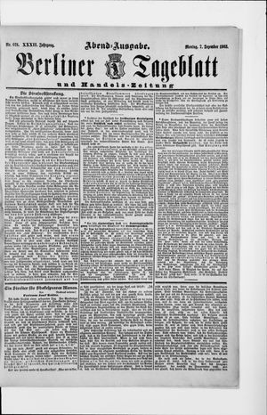Berliner Tageblatt und Handels-Zeitung vom 07.12.1903