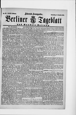 Berliner Tageblatt und Handels-Zeitung vom 10.12.1903