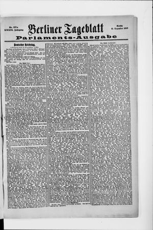 Berliner Tageblatt und Handels-Zeitung vom 11.12.1903