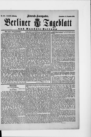 Berliner Tageblatt und Handels-Zeitung vom 12.12.1903