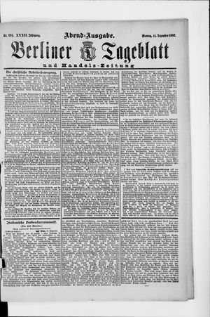 Berliner Tageblatt und Handels-Zeitung vom 14.12.1903