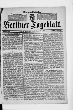 Berliner Tageblatt und Handels-Zeitung vom 15.12.1903