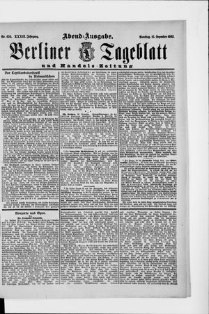 Berliner Tageblatt und Handels-Zeitung vom 15.12.1903
