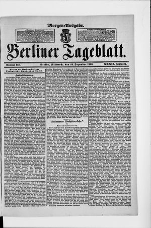 Berliner Tageblatt und Handels-Zeitung vom 16.12.1903