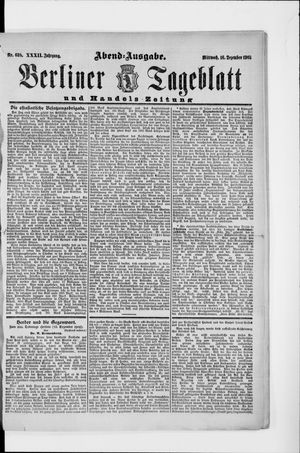 Berliner Tageblatt und Handels-Zeitung vom 16.12.1903