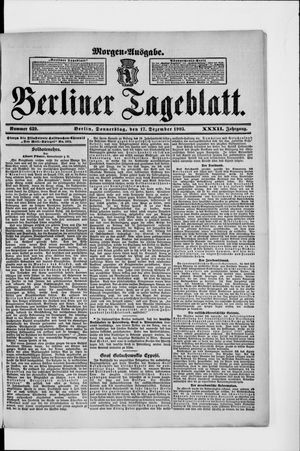 Berliner Tageblatt und Handels-Zeitung vom 17.12.1903