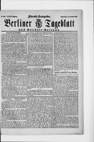Berliner Tageblatt und Handels-Zeitung vom 17.12.1903