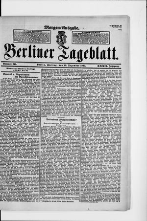 Berliner Tageblatt und Handels-Zeitung vom 18.12.1903