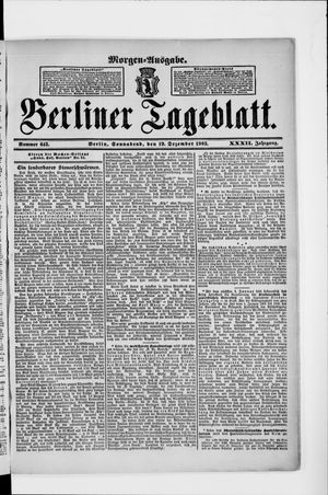 Berliner Tageblatt und Handels-Zeitung vom 19.12.1903