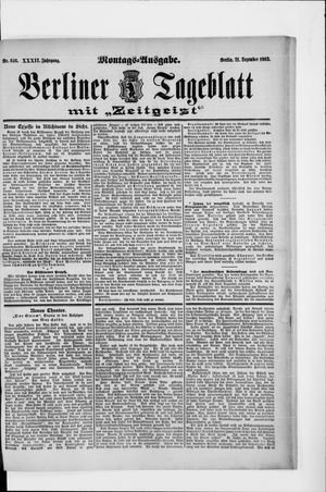 Berliner Tageblatt und Handels-Zeitung vom 21.12.1903