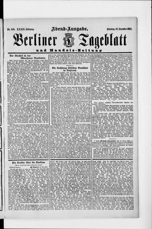 Berliner Tageblatt und Handels-Zeitung vom 22.12.1903