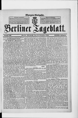 Berliner Tageblatt und Handels-Zeitung vom 23.12.1903