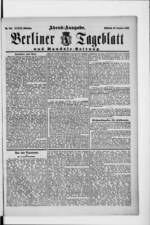 Berliner Tageblatt und Handels-Zeitung vom 23.12.1903
