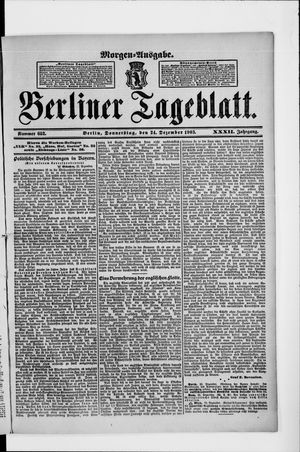 Berliner Tageblatt und Handels-Zeitung vom 24.12.1903