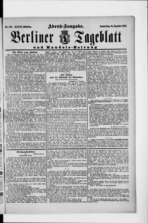 Berliner Tageblatt und Handels-Zeitung vom 24.12.1903