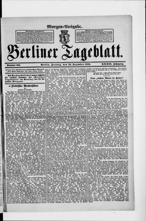 Berliner Tageblatt und Handels-Zeitung vom 25.12.1903