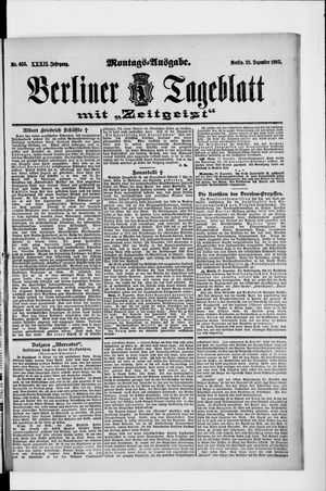 Berliner Tageblatt und Handels-Zeitung vom 28.12.1903