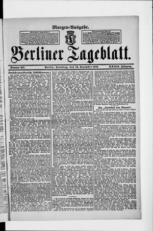 Berliner Tageblatt und Handels-Zeitung on Dec 29, 1903