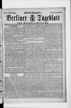 Berliner Tageblatt und Handels-Zeitung vom 29.12.1903