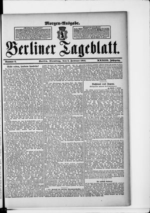 Berliner Tageblatt und Handels-Zeitung vom 05.01.1904
