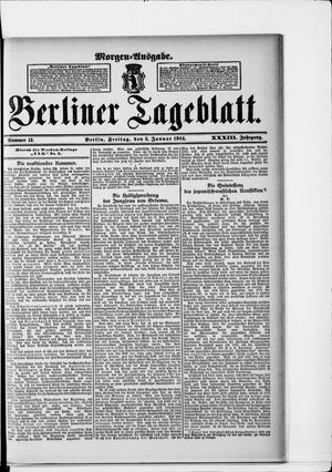 Berliner Tageblatt und Handels-Zeitung vom 08.01.1904
