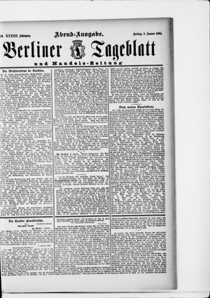 Berliner Tageblatt und Handels-Zeitung vom 08.01.1904
