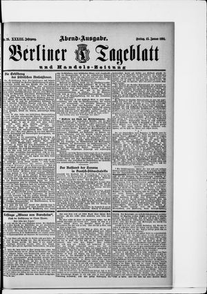 Berliner Tageblatt und Handels-Zeitung vom 15.01.1904