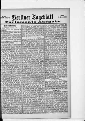 Berliner Tageblatt und Handels-Zeitung on Jan 16, 1904