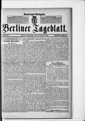 Berliner Tageblatt und Handels-Zeitung vom 17.01.1904