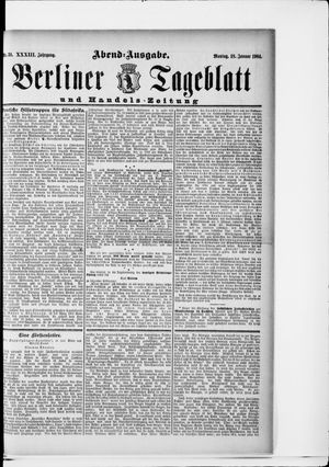 Berliner Tageblatt und Handels-Zeitung vom 18.01.1904