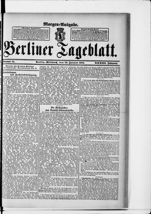 Berliner Tageblatt und Handels-Zeitung vom 20.01.1904