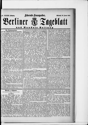 Berliner Tageblatt und Handels-Zeitung vom 20.01.1904