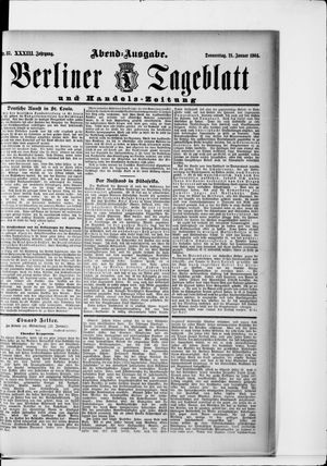 Berliner Tageblatt und Handels-Zeitung vom 21.01.1904