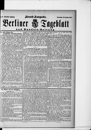 Berliner Tageblatt und Handels-Zeitung vom 23.01.1904
