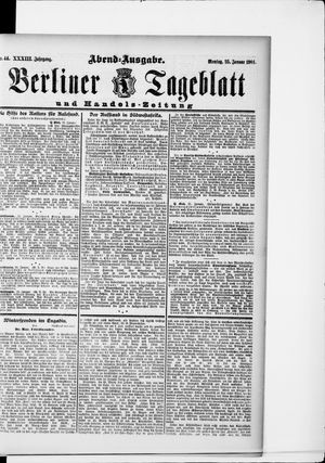 Berliner Tageblatt und Handels-Zeitung vom 25.01.1904